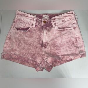 High Rise Midi Pink Washed Shorts